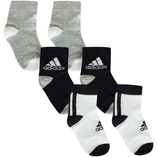 Kit de Meias adidas LK Ankle com 3 Pares - 20 a 22 - Infantil - Foto 1