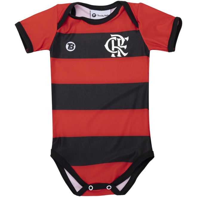 Body do Flamengo Listrado 033XS Torcida Baby - Infantil - Foto 1