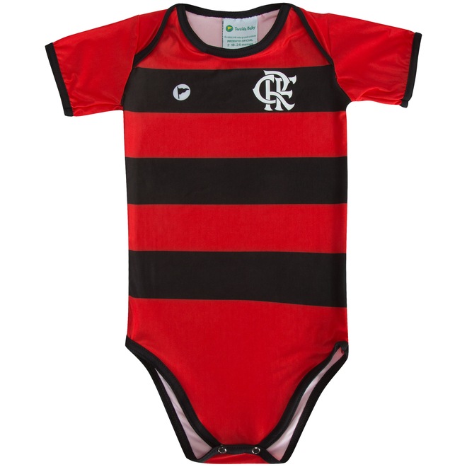 Body do Flamengo Listrado Torcida Baby - Infantil - Foto 1