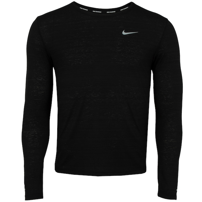 Camiseta Manga Longa Nike Dry Fit Miler - Masculina - Foto 1