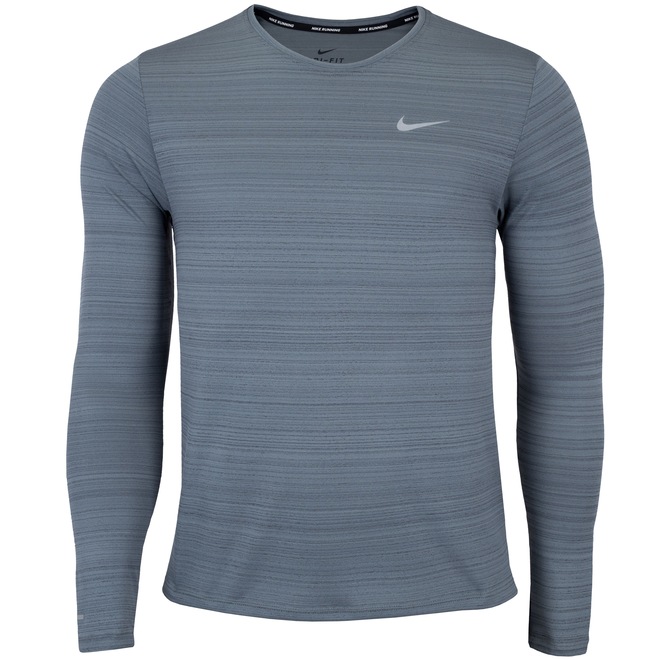 Camiseta Manga Longa Nike Dry Fit Miler - Masculina - Foto 1