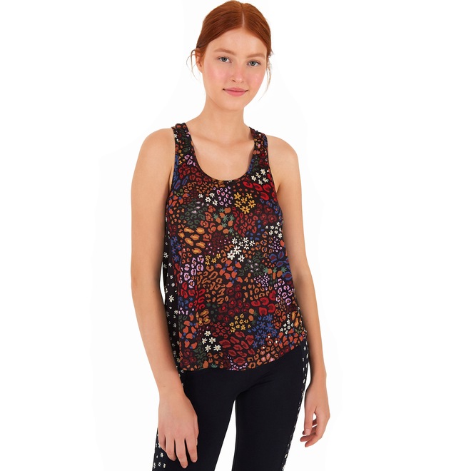 Camiseta Regata Farm Rio Dry Tropicália Barrado - Feminina - Foto 1