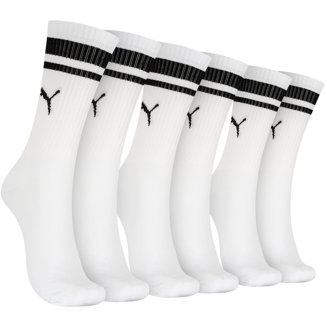 Kit de Meias Cano Médio Puma Esportiva com 3 Pares - 39 a 43 - Adulto - Foto 1