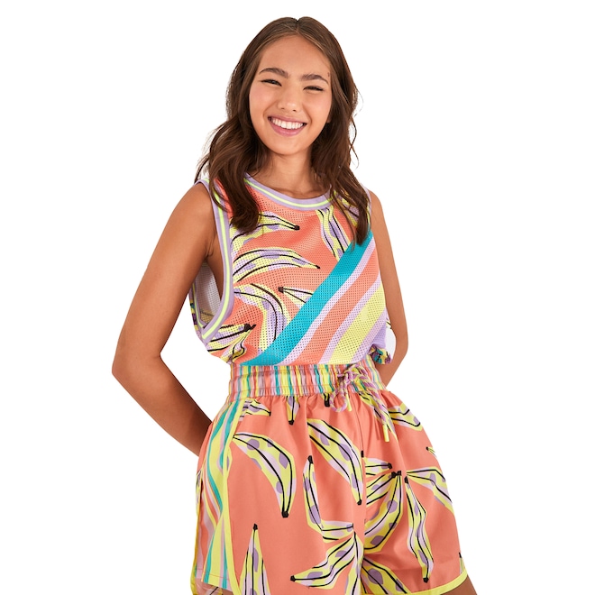 Camiseta Regata Farm Rio Telas Bananas Coloridas - Feminina - Foto 1