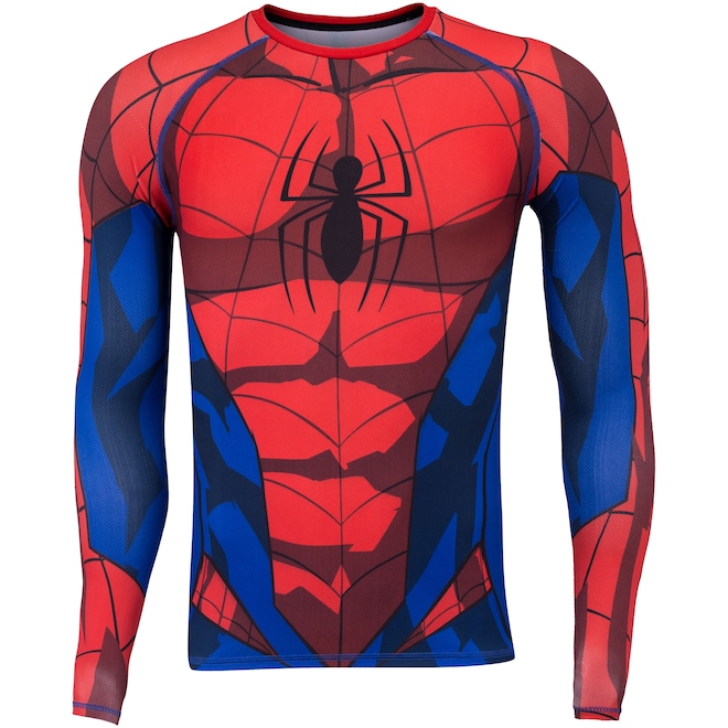 Camisa de Compressão Manga Longa Marvel Homem Aranha - Masculina - Foto 1