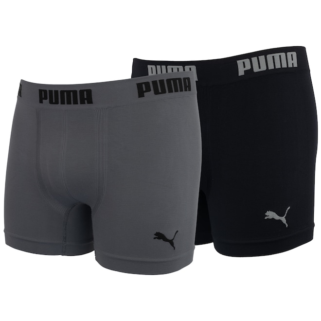 Kit de Cuecas Boxer sem Costura Puma com 2 Unidades - Adulto - Foto 1