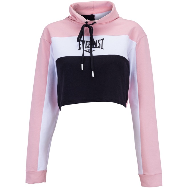 Blusa Cropped Manga Longa com Capuz Everlast Vintage - Feminina - Foto 1