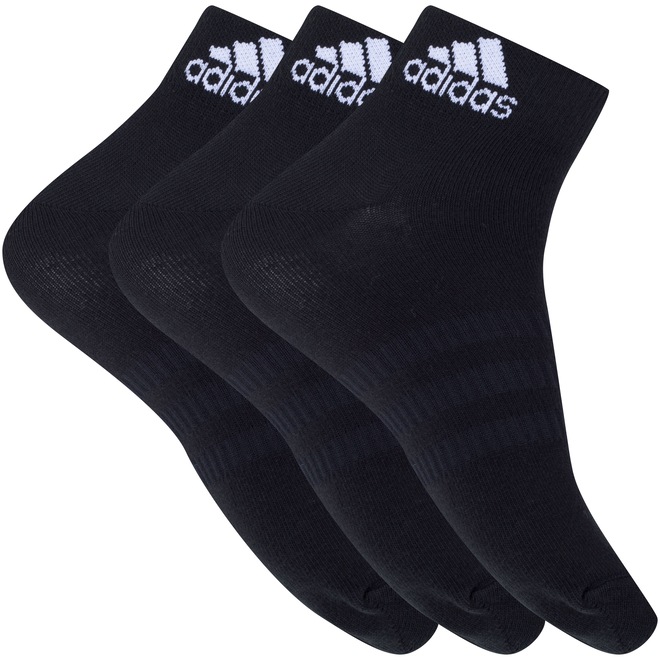Kit de Meias Cano Curto adidas Light Ank com 3 Pares - 38 a 40 - Feminino - Foto 1