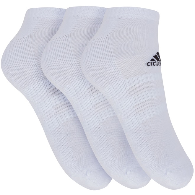 Kit de Meias Sapatilha adidas Cush Low com 3 Pares - 41 a 43 - Masculino - Foto 1