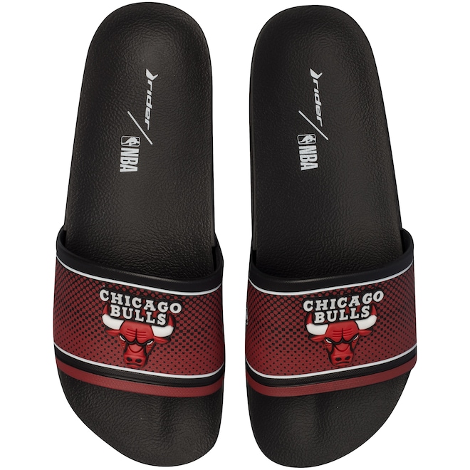 Chinelo Grendene Rider NBA Chicago Bulls - Slide - Adulto - Foto 1