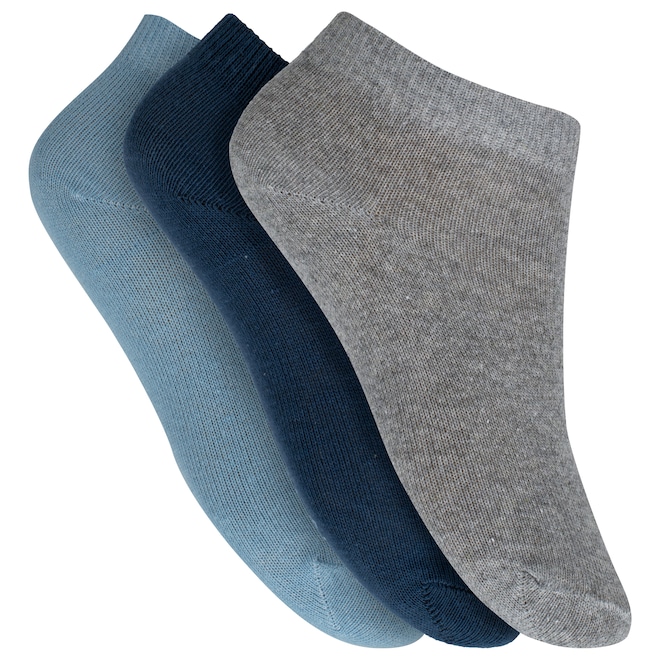 Kit de Meias Sapatilha Oxer com 3 Pares - 27 a 30 - Infantil - Foto 1