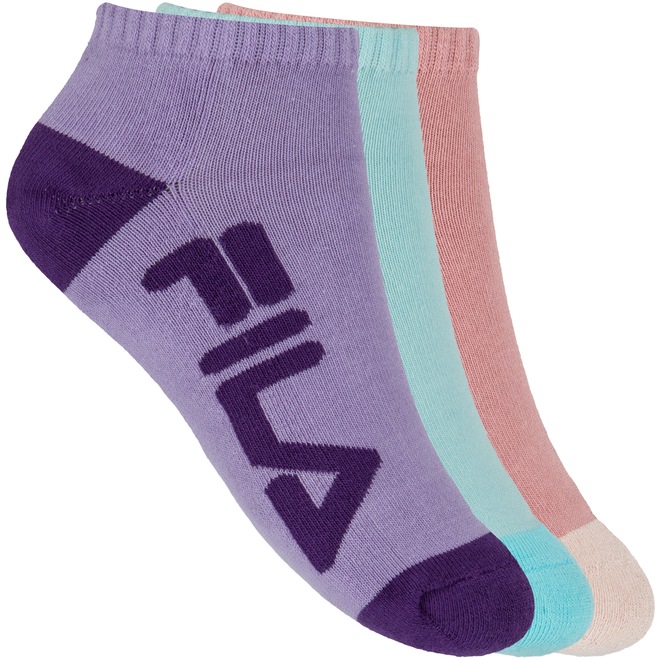 Kit de Meias Invisível Fila Tripack Colors com 3 Pares - 34 a 38 - Adulto - Foto 1