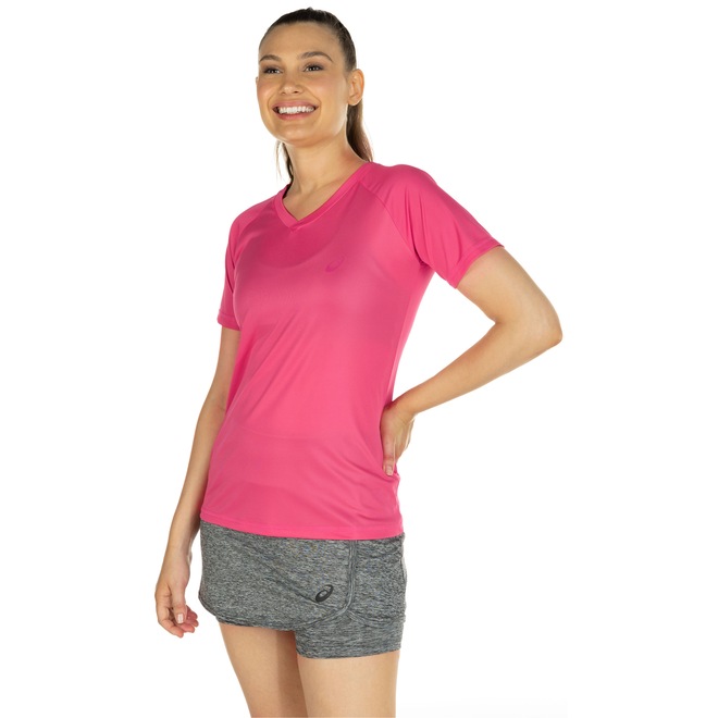 Camiseta ASICS Manga Curta Basic Logo - Feminina - Foto 2