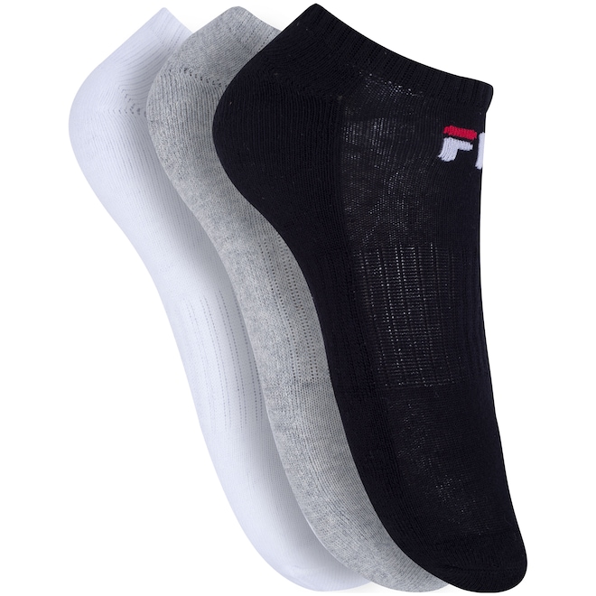 Kit de Meias Invisível Fila Tripack com 3 Pares - 34 a 38 - Adulto - Foto 1