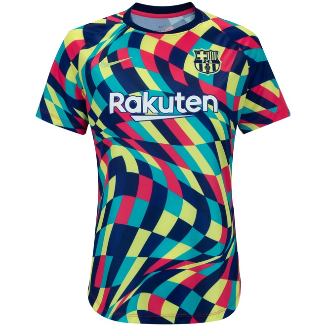 Camisa Pré-Jogo Barcelona 20/21 Nike - Feminina - Foto 1