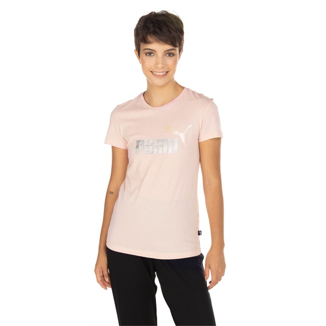 Camiseta Puma Manga Curta Essentials Metallic Logo Tee - Feminina - Foto 2