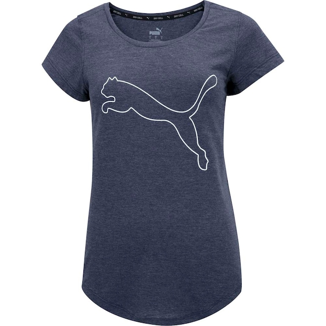 Camiseta Puma Feminina Manga Curta Performance Heather Cat - Foto 2