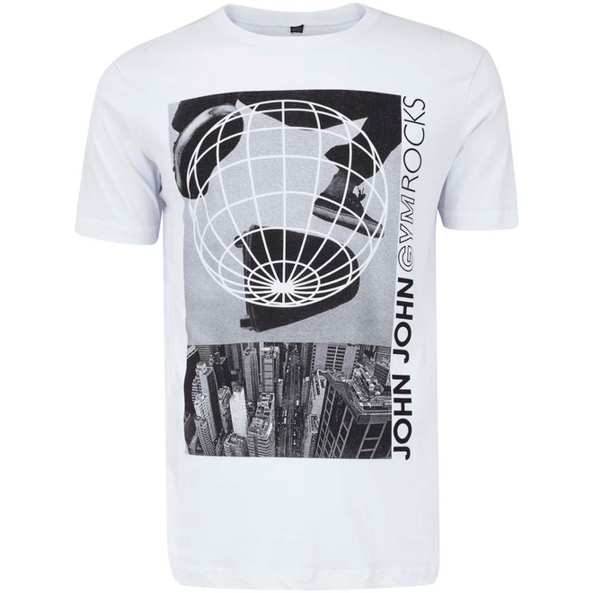 Camiseta John John Manga Curta Gym Rocks Global Skate - Masculina - Foto 1