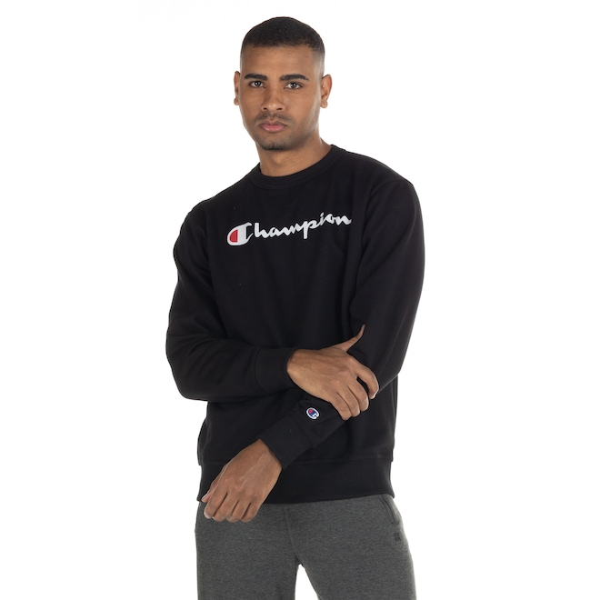 Blusa de Moletom Champion Masculina Gola Careca - Foto 2