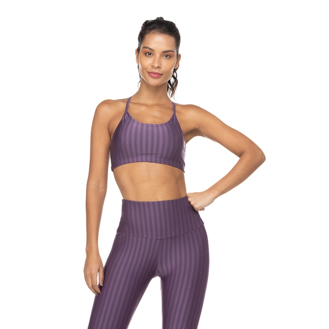 Top Fitness Sem Bojo Oxer Baixa Sustentação Alça Fina Zig - Adulto - Foto 2