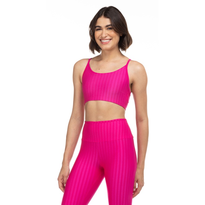 Top Fitness Sem Bojo Oxer Baixa Sustentação Alça Fina Zig - Adulto - Foto 2