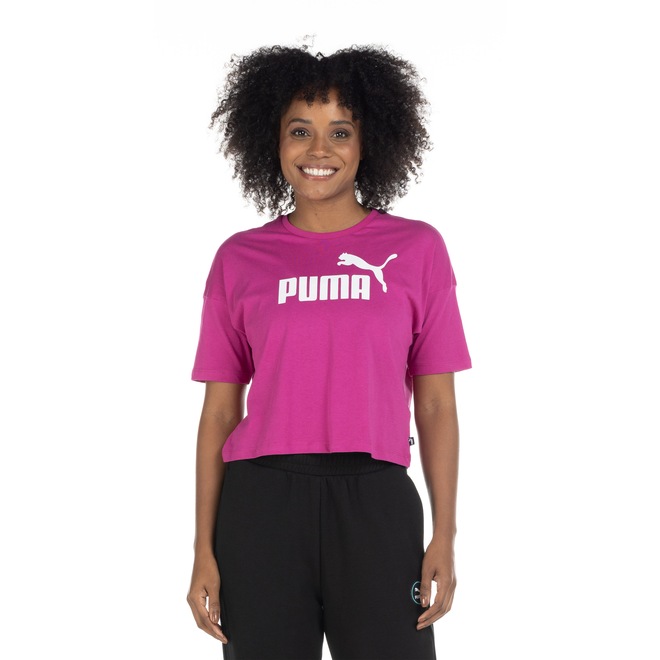 Blusa Feminina Manga Curta Cropped Puma Essentials Logo Tee - Foto 2