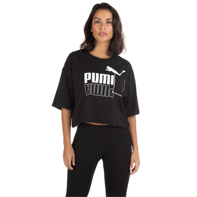 Blusa Feminina Manga Curta Cropped Puma Power Boxy Pocket Tee - Foto 2