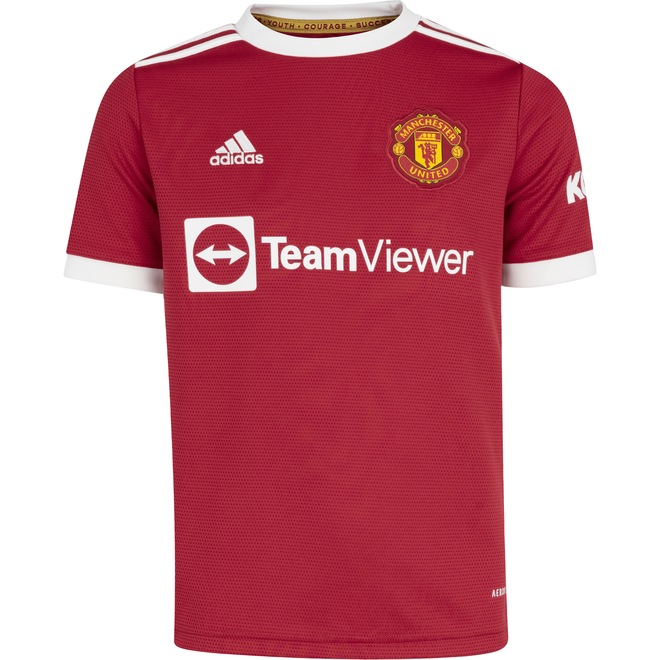 Camisa Manchester United I 21/22 adidas - Juvenil - Foto 1