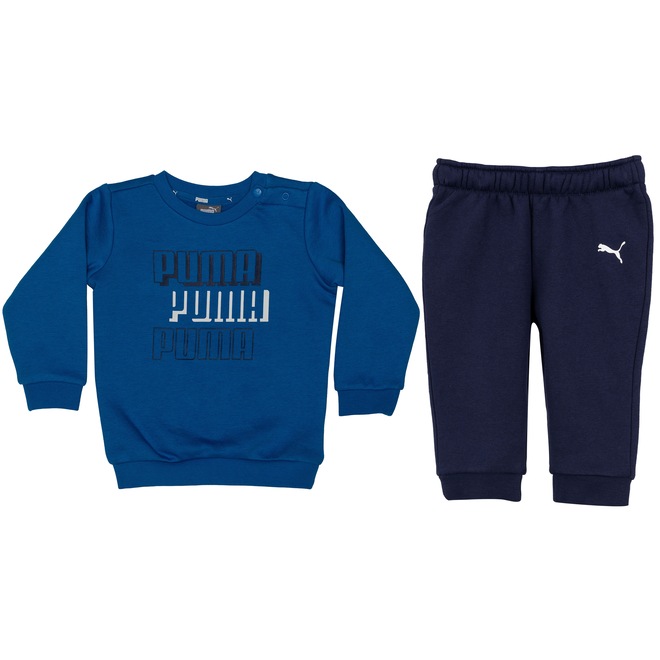 Conjunto de Agasalho Infantil Puma Minicats Alpha Crew Jogger - Foto 1