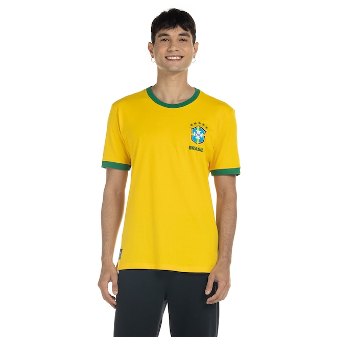 Camiseta do Brasil CBF Casual Retrô - Masculina - Foto 2