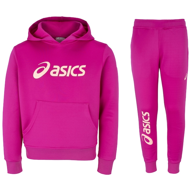 Conjunto de Agasalho Infantil com Capuz ASICS Canguru com Silk - Foto 1