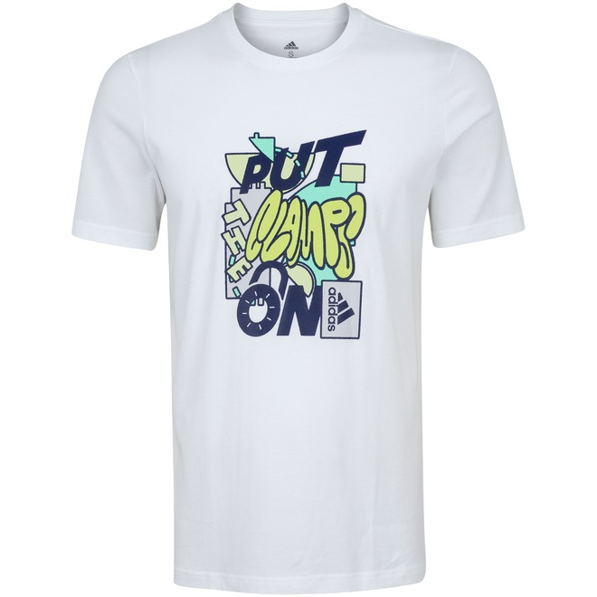 Camiseta adidas Manga Curta Basketball Estampada - Masculina - Foto 1