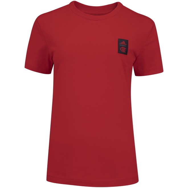 Camiseta do Flamengo adidas Manga Curta Grafica DNA - Feminina - Foto 1
