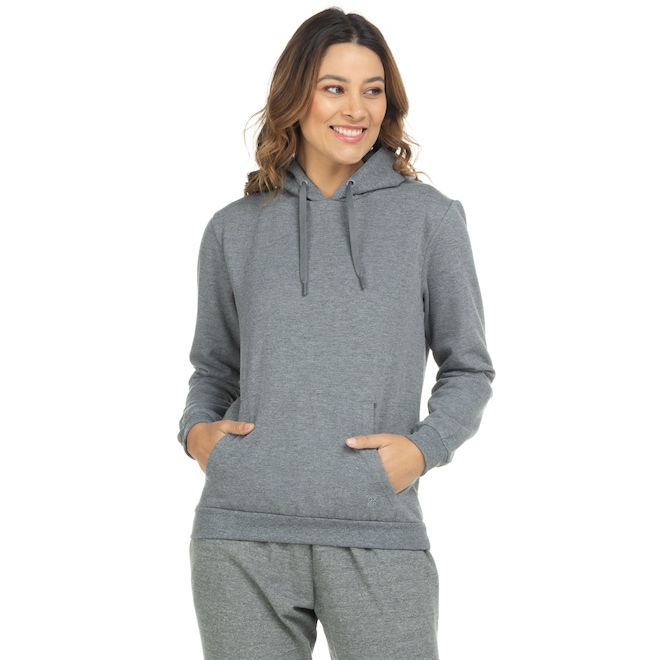 Blusão Oxer Feminino com Capuz Kanguru com Felpa - Foto 2