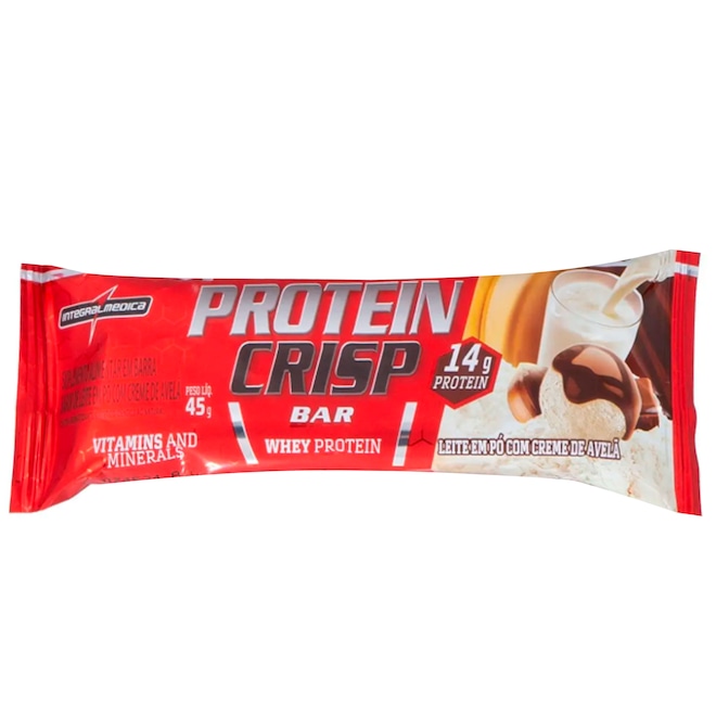 Barra de Proteína Integralmédica Protein Crispbar - 45g - Leite com Creme de Avelã - Foto 1