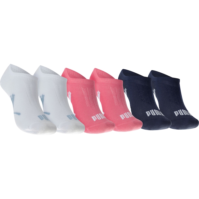 Kit de Meias Puma Esportiva Sapatilha com 3 Pares 34 a 39 - Feminina - Foto 1