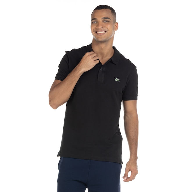 Camisa Polo Lacoste Slim Fit Solid - Masculina - Foto 2