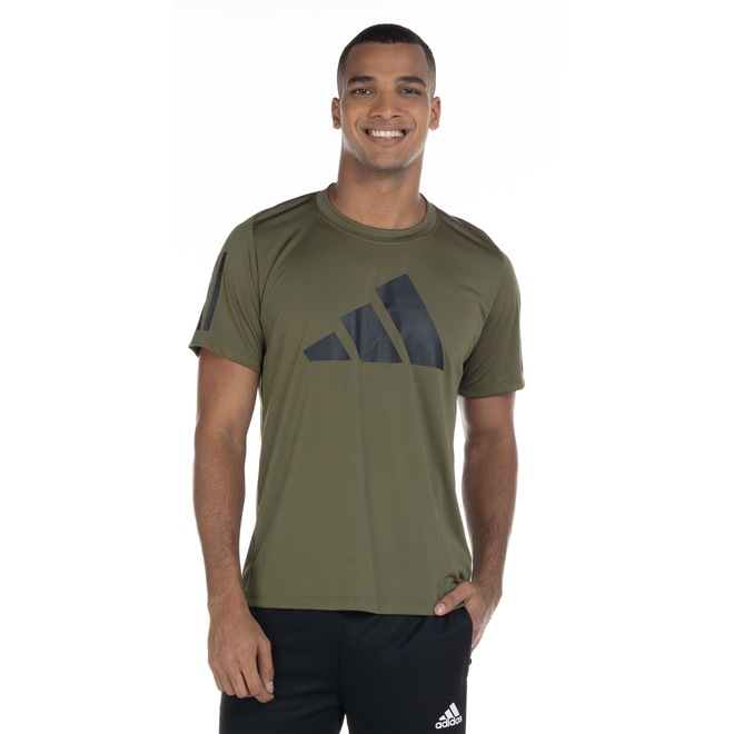 Camiseta adidas Manga Curta Freelift 3 Bar com Listras - Masculina - Foto 2