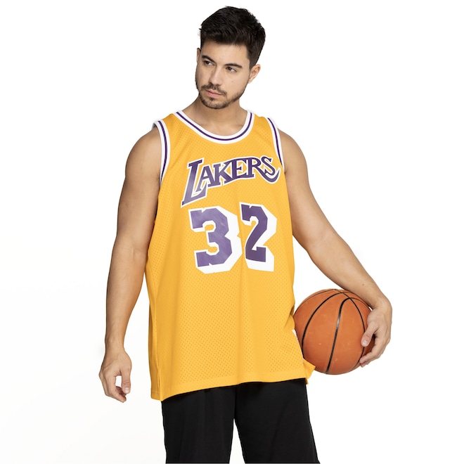 Camiseta Regata Los Angeles Lakers NBA Mitchell & Ness Swingman Home Jersey - Masculina - Foto 2