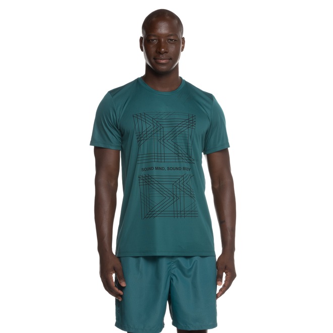 Camiseta ASICS Manga Curta Geométrica - Masculina - Foto 2