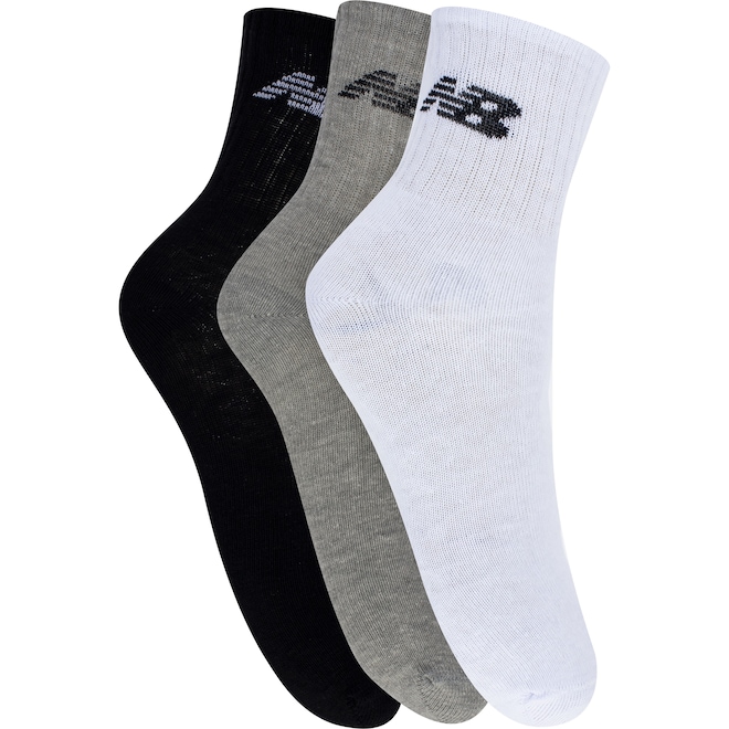 Kit de Meias New Balance Cano Alto - 3 Pares - Adulto - Foto 1