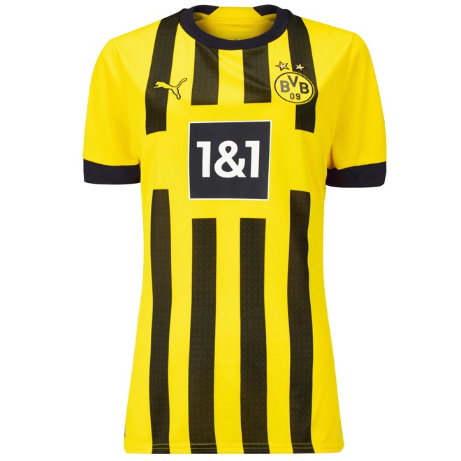 Camisa Borussia Dortmund I 22/23 Torcedor Puma - Feminina - Foto 1