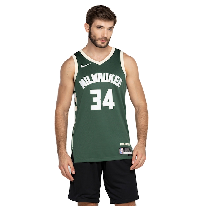 Camiseta Regata Milwaukee Bucks Nike Masculina Dri-Fit Swfmn - Foto 2