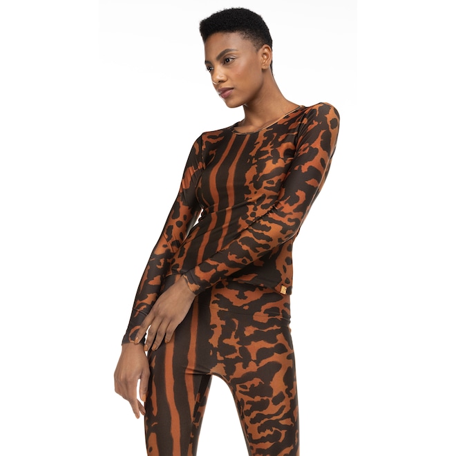 Camiseta Lauf Manga Longa Estampada Lolitta - Feminina - Foto 2