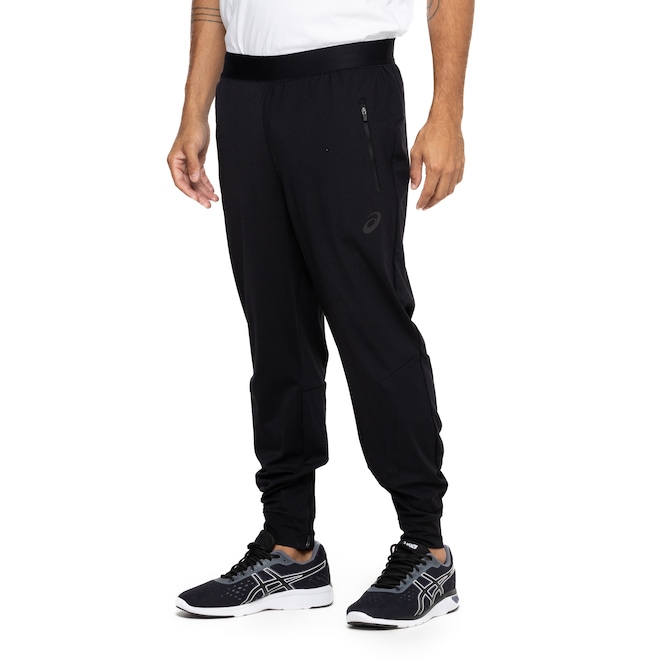 Calça Masculina ASICS Malha Recortada Zíper - Foto 2