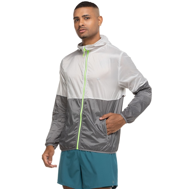 Jaqueta Corta-Vento Oxer Masculina com Capuz Running e Refletivos - Foto 2