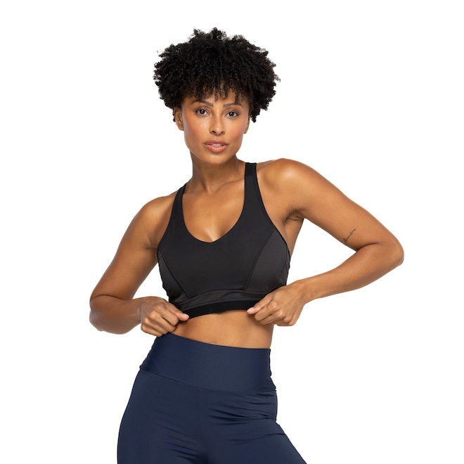 Top Fitness com Bojo Removível Oxer Alta Sustentação Run - Adulto - Foto 2