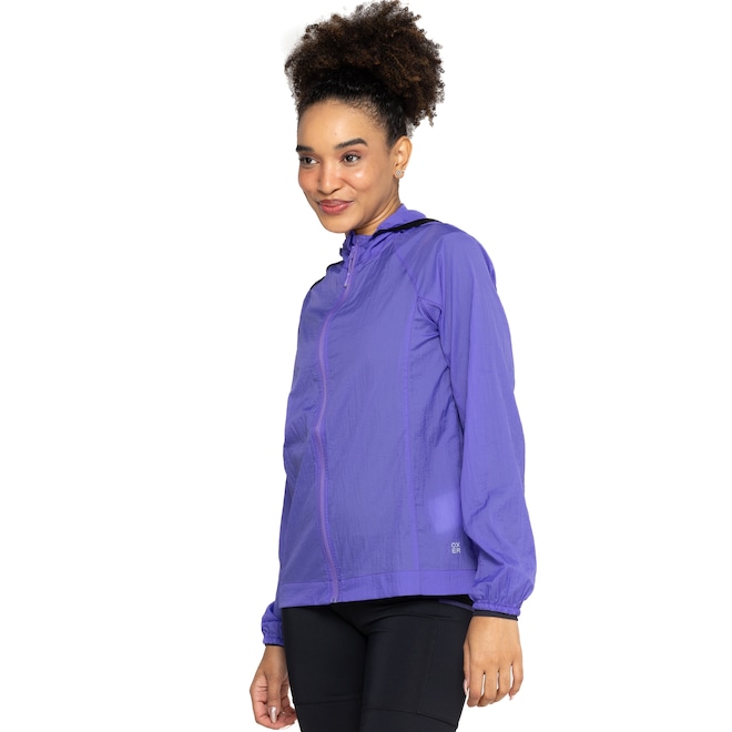 Jaqueta Corta-Vento Feminina Oxer com Capuz Run Faster Packable - Foto 2