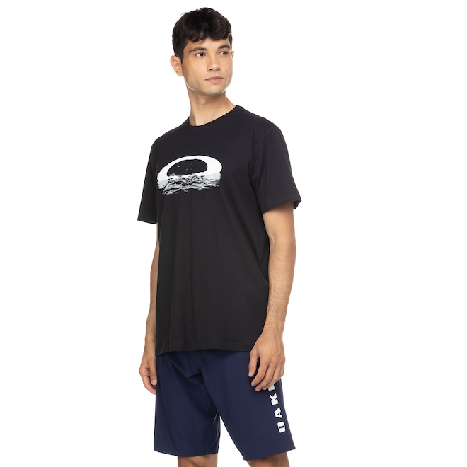 Camiseta Oakley Manga Curta Mod Ocean Waves Moon Graphic - Masculina - Foto 2