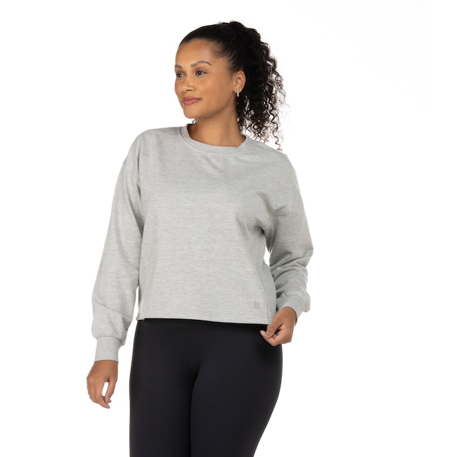 Blusa de Moletom Feminina Oxer com Recorte Texturizado na Lateral - Foto 2